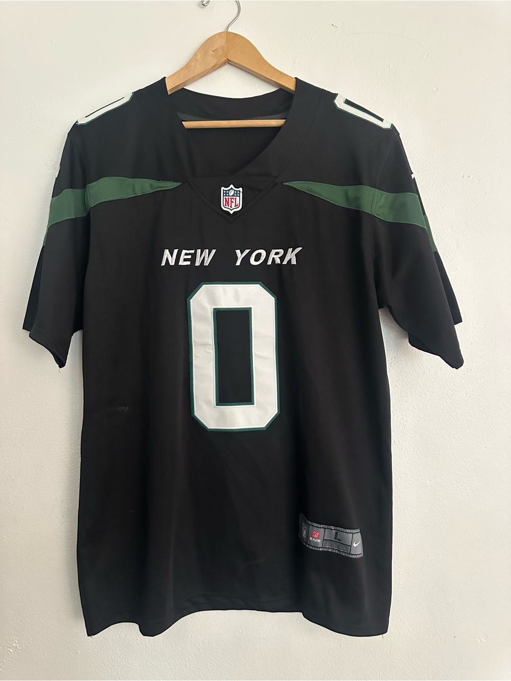 NFL New York Black Jersey with Green and White Accents